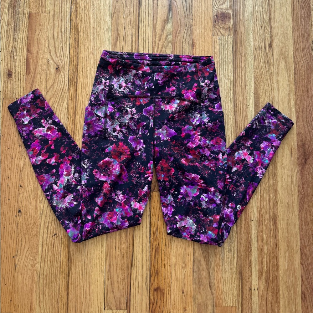 Lululemon Swift Speed Tight Fluoro Floral Size 6 - Picture 2 of 2